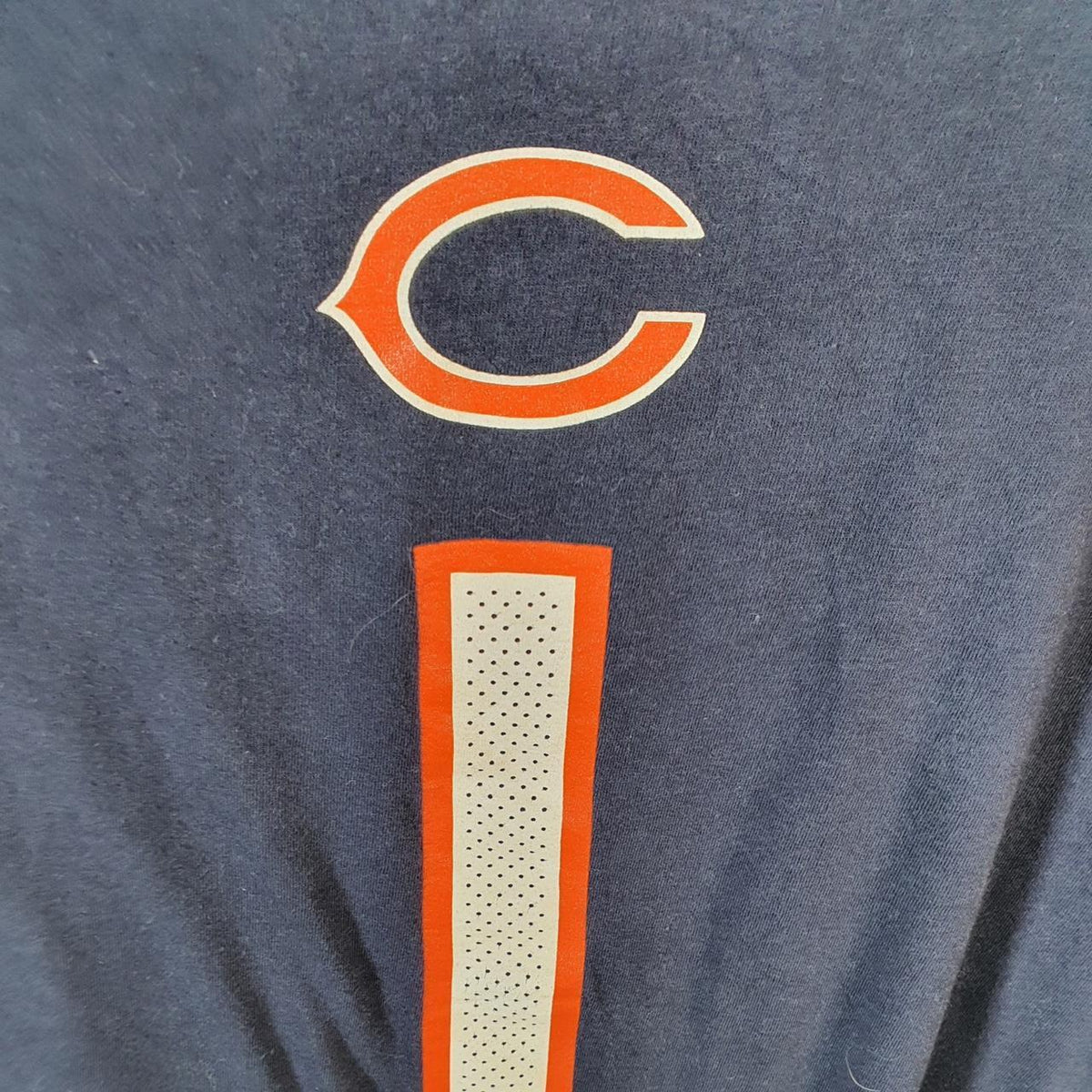 Vintage Nike Chicago Bears Fields 1 NFL T Shirt Men’s Large USA Blue Swoosh Athletic