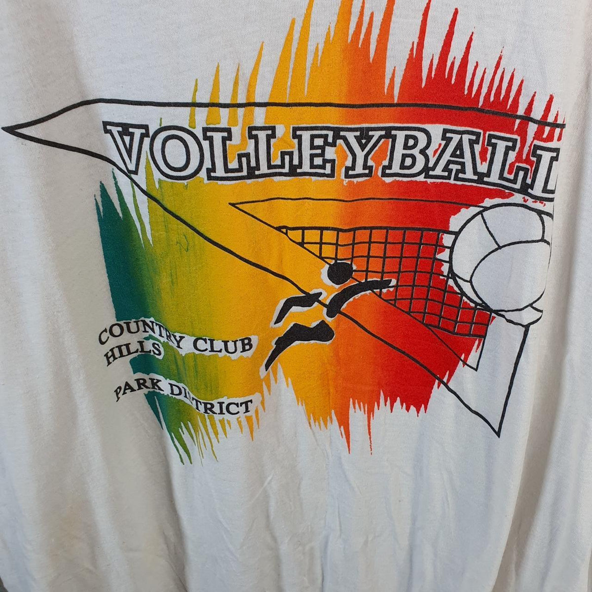 Vintage Screen Stars Volleyball USA Single Stitch T Shirt Men’s Medium White Big Fish Vintage