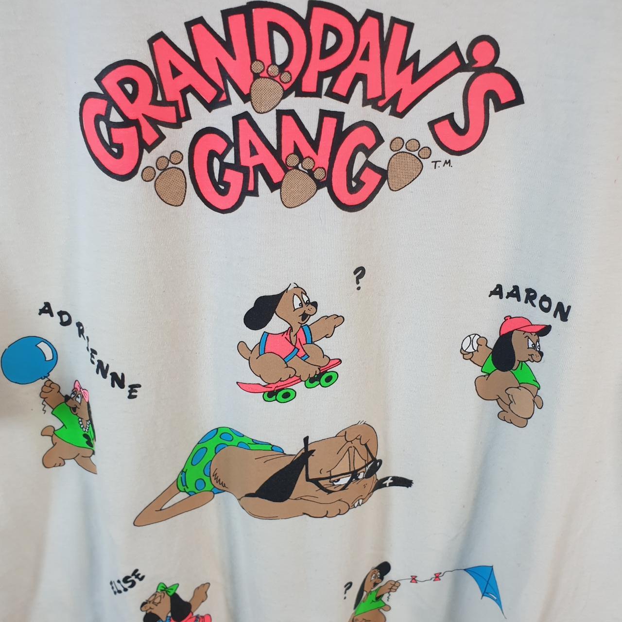 Vintage Platinum Plus Grandpaws Gang Dog 90s USA Single Stitch T Shirt Men’s XL White