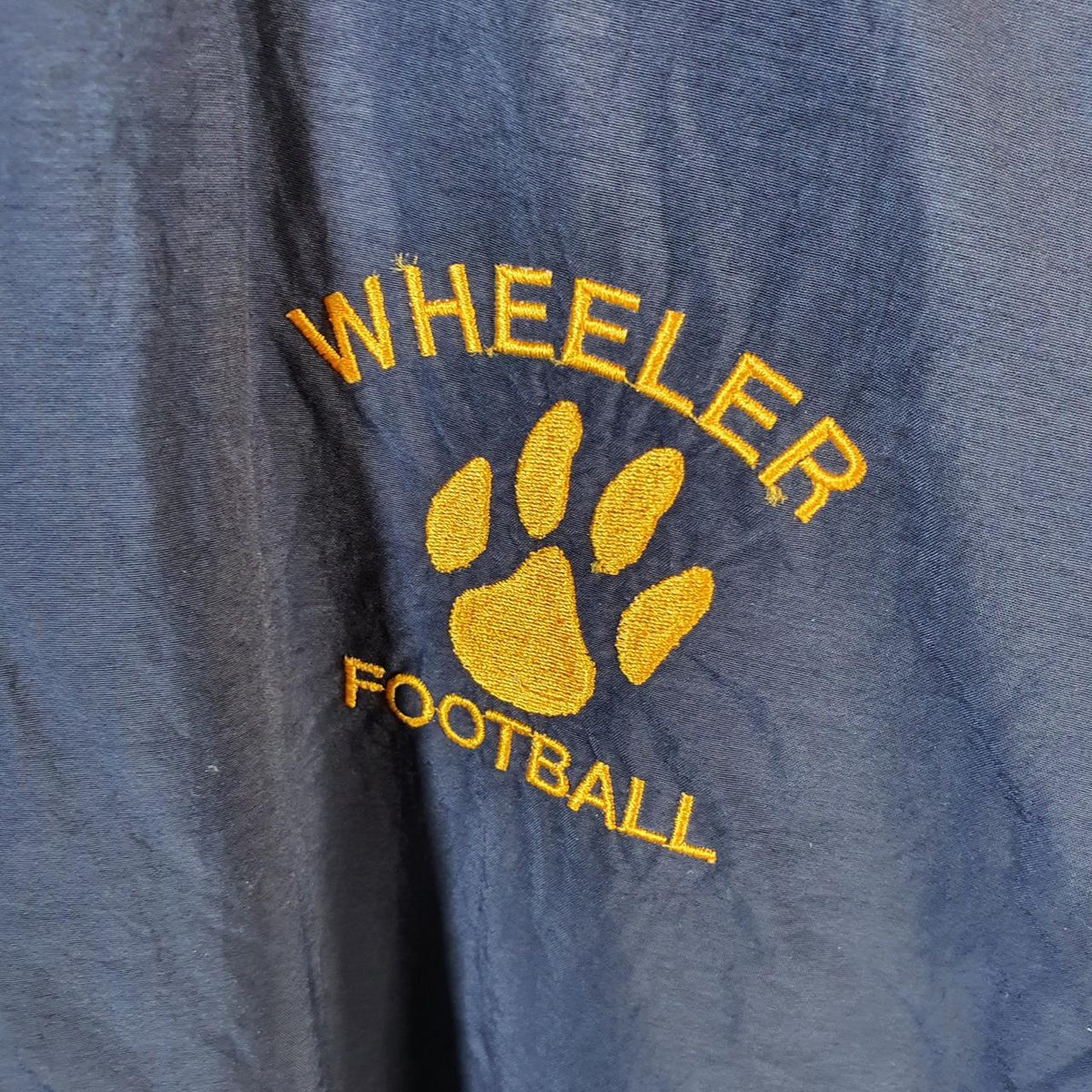 Vintage Champion Windbreaker Track Jacket Mens XL Blue Wheeler Football