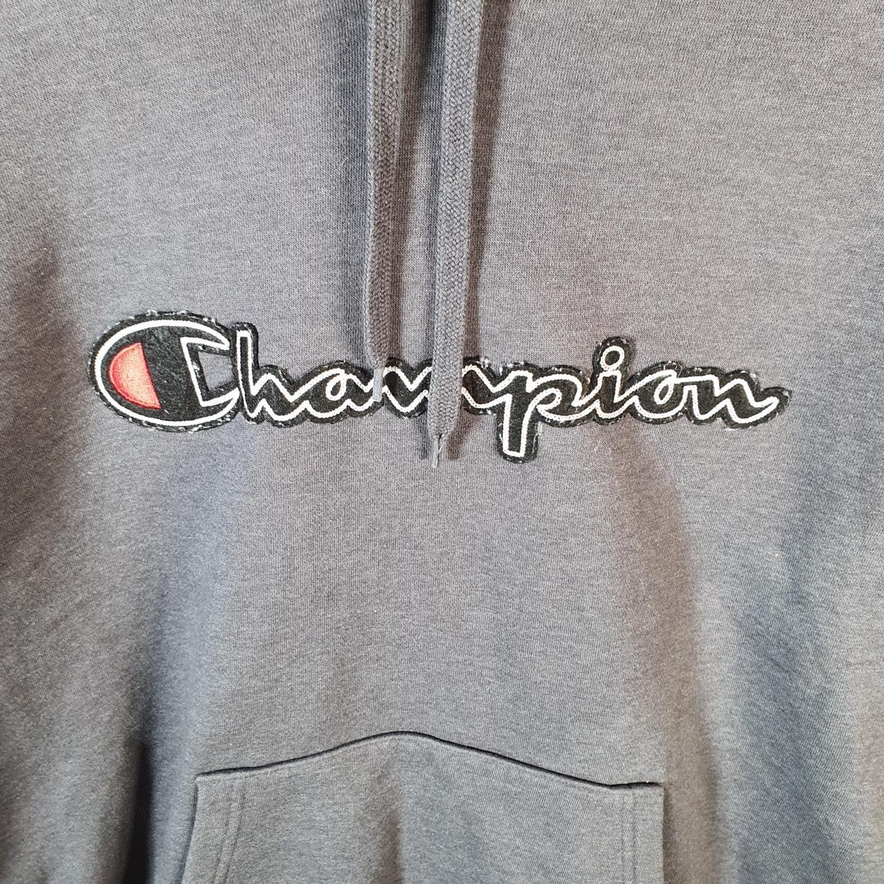 Vintage Champion Hoodie Men’s Large Grey Pro Sport Spellout Pullover