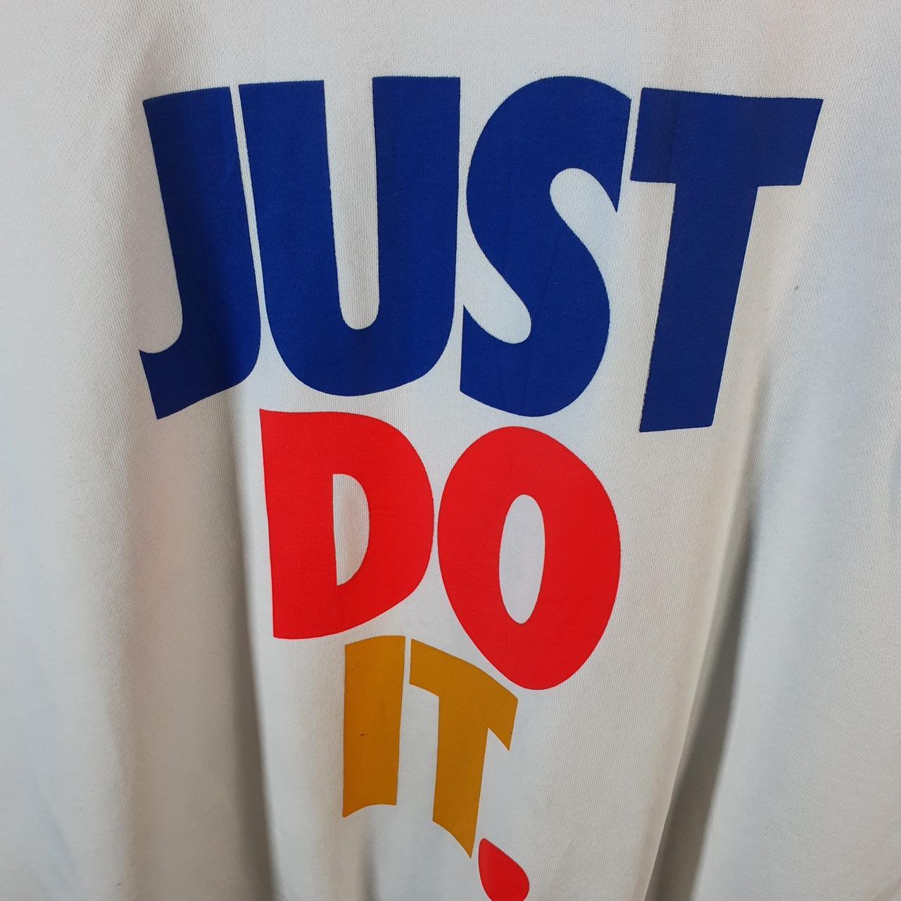 Vintage Nike Just Do It Sweatshirt Mens 2XL White Swoosh Y2K Pullover Logo