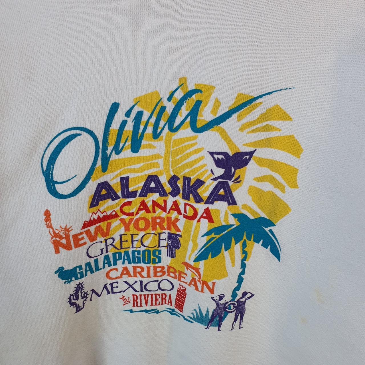 Vintage Lee Ultraweight Sweatshirt Men’s Medium White USA Olivia Alaska Holiday New York