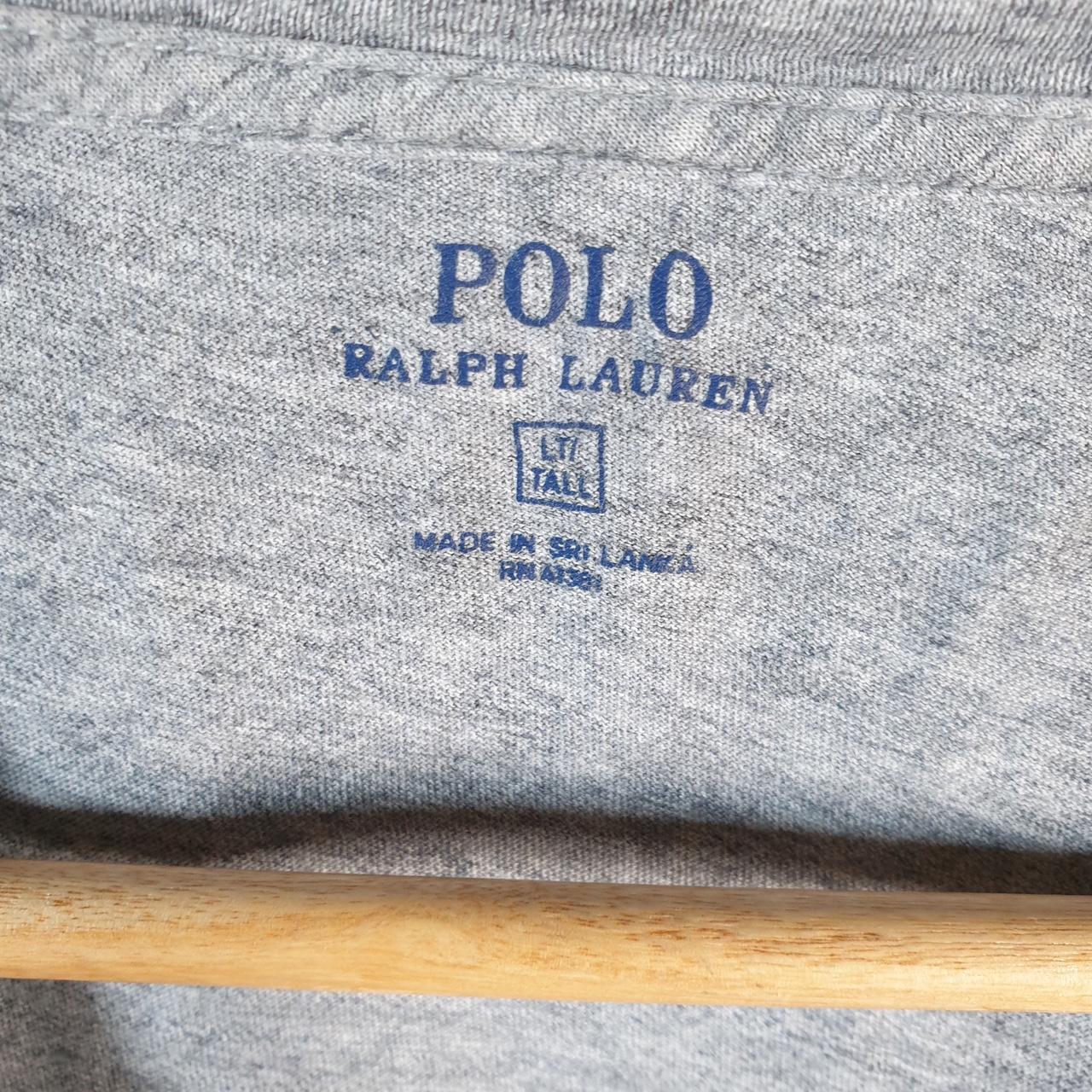 Vintage Ralph Lauren Polo T Shirt Men’s Large Tall Grey Embroidered Classic Fit Pony C8575