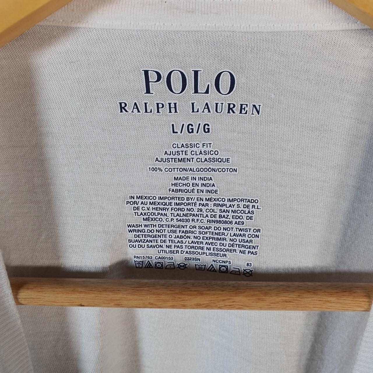 Vintage Ralph Lauren Polo T Shirt Men’s Large White Embroidered Pony Classic Fit C9104