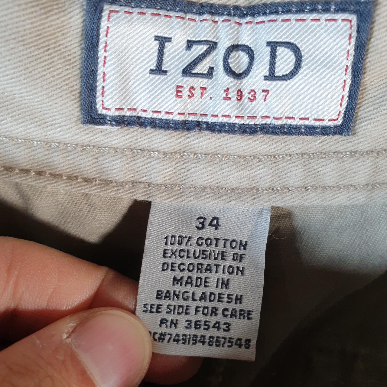Vintage Izod Shorts Jorts Cargo Men’s W34 Brown Chino Pockets Baggy Cotton