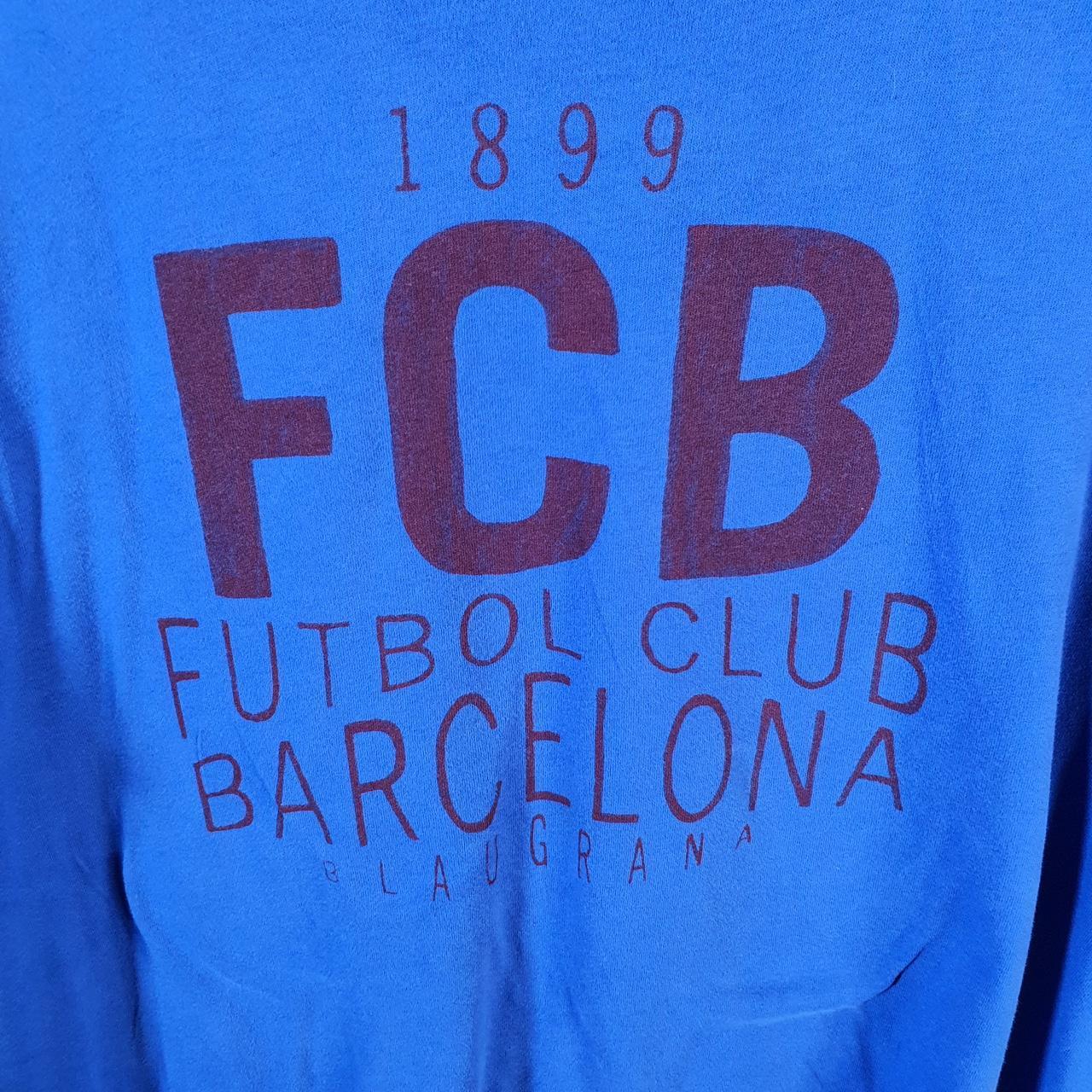 Vintage Nike FC Barcelona FCB Laugrana T Shirt Men’s 2XL Blue Logo Swoosh Athletic