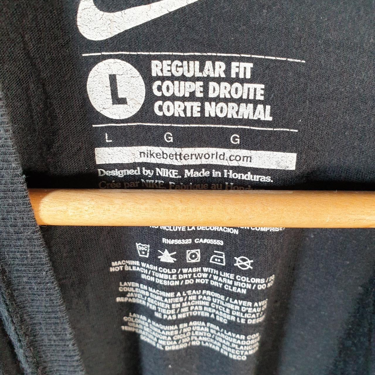 Vintage Nike T Shirt Men’s Large Black Printed Single Swoosh Logo Athletic C8260