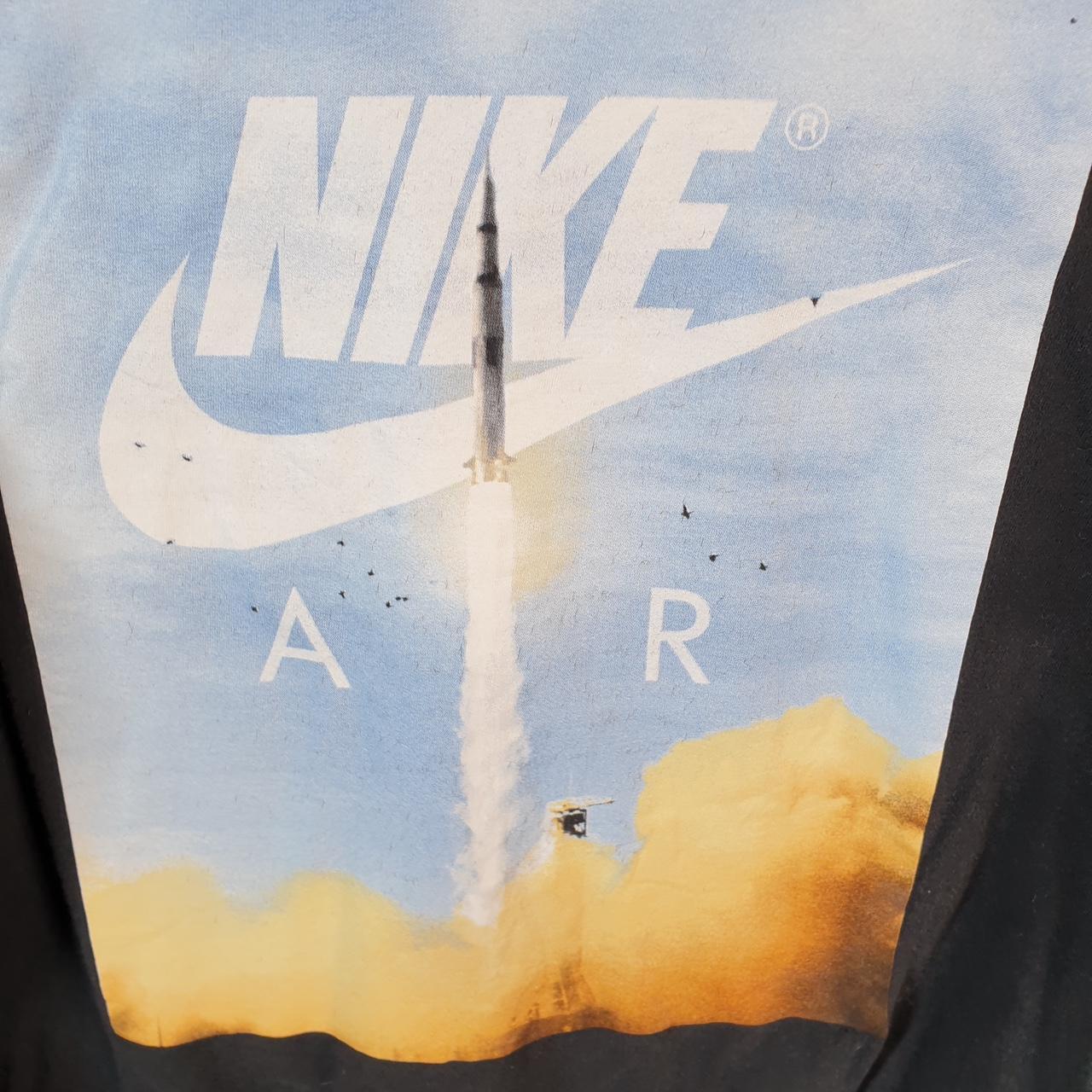 Vintage Nike Air Rocket Spellout T Shirt Men’s Large Black Logo Swoosh Athletic