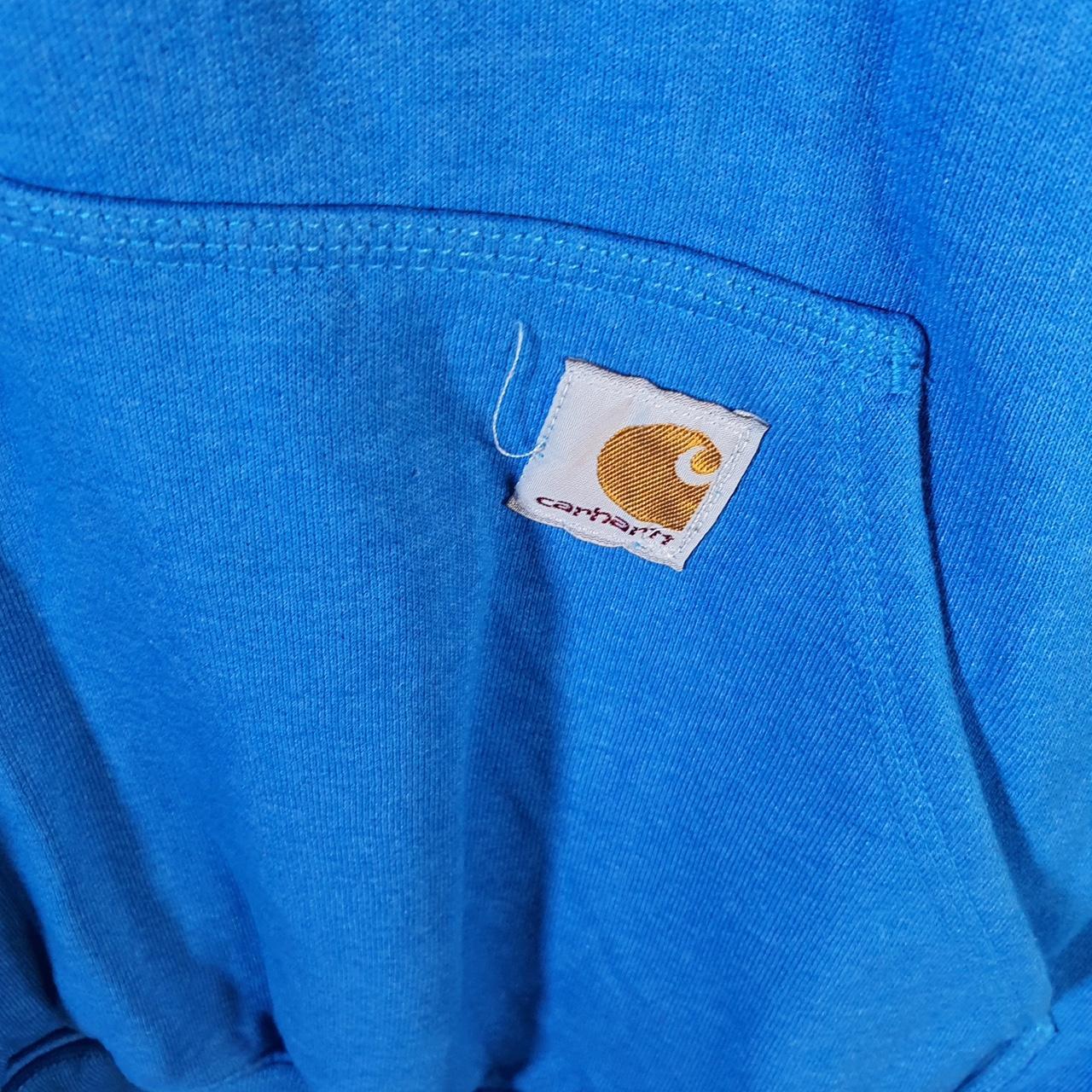 Vintage Carhartt Hoodie Men’s Small Blue Pullover Blank USA Loose Fit