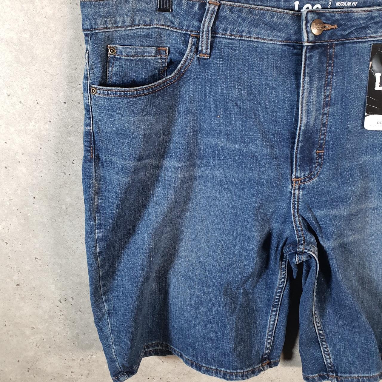 Vintage Lee Mid Rise Baggy Shorts Jorts Cargo Womens W40 Blue Relaxed Denim A4564