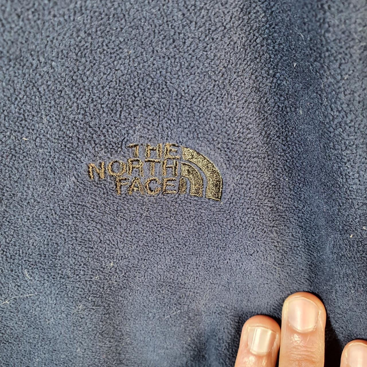 Vintage The North Face TNF Teddy Fleece Sweatshirt Mens XL Navy Blue Pullover Logo