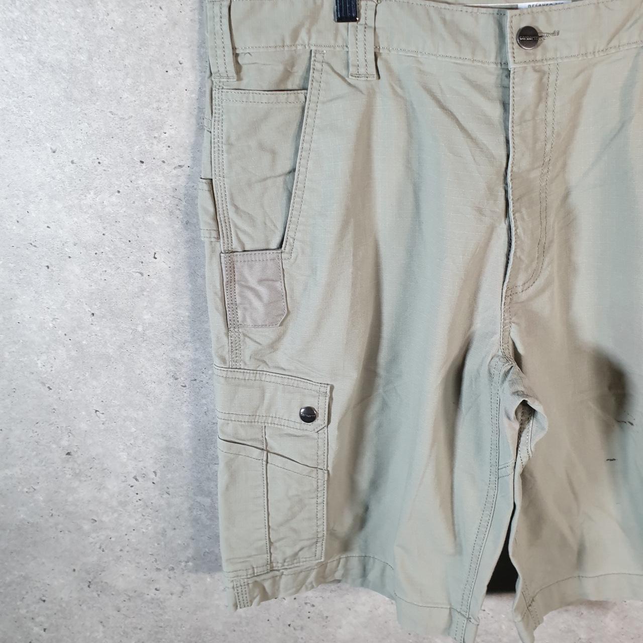 Vintage Carhartt Baggy Carpenter Shorts Jorts Cargo Men’s W36 Green Relaxed Fit Workwear