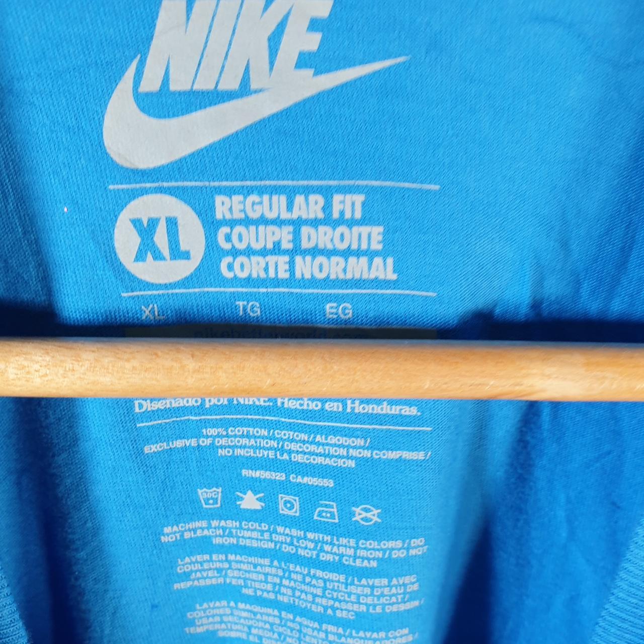 Vintage Nike T Shirt Men’s XL Blue Printed Single Swoosh Logo Athletic C8269
