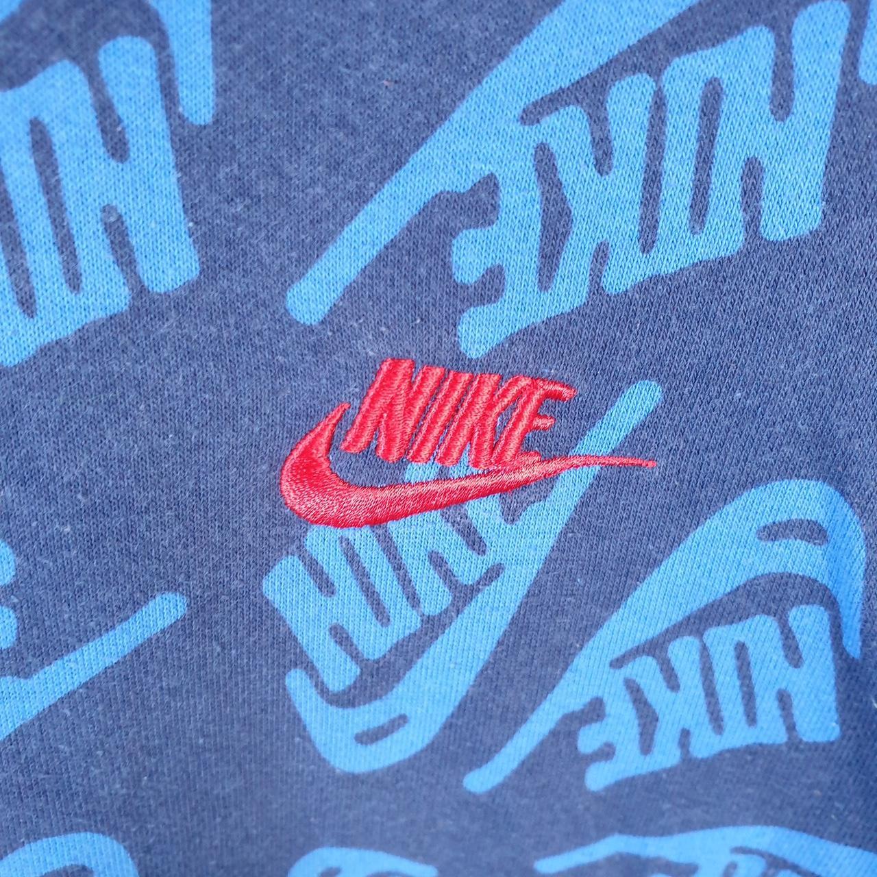 Vintage Nike Club Embroidered Hoodie Men’s Small Blue Swoosh Y2K Pullover Logo