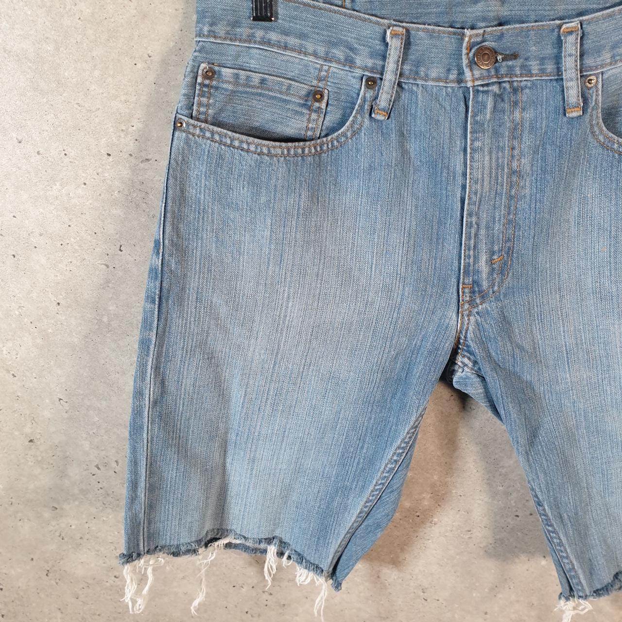 Vintage Levi’s Cut Off Baggy Shorts Jorts Cargo Mens W34 Blue Relaxed Denim