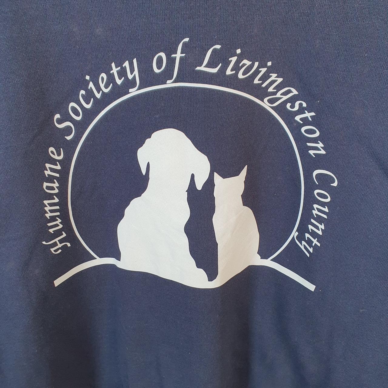 Vintage Lee Heavyweight Sweatshirt Men’s Large Navy Human Society Livingston County