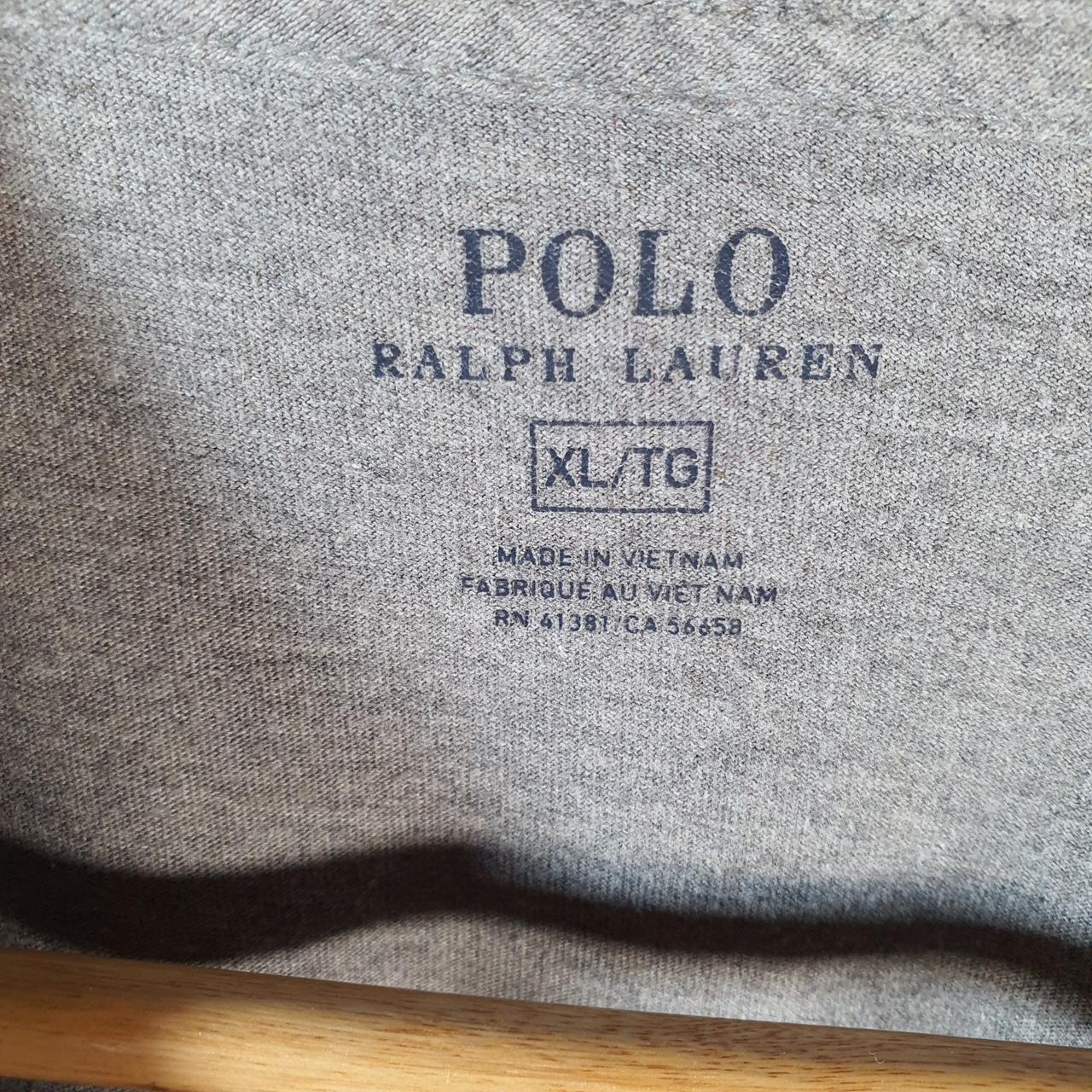 Vintage Ralph Lauren Polo T Shirt Men’s XL Grey Embroidered Pony Classic Fit C9092
