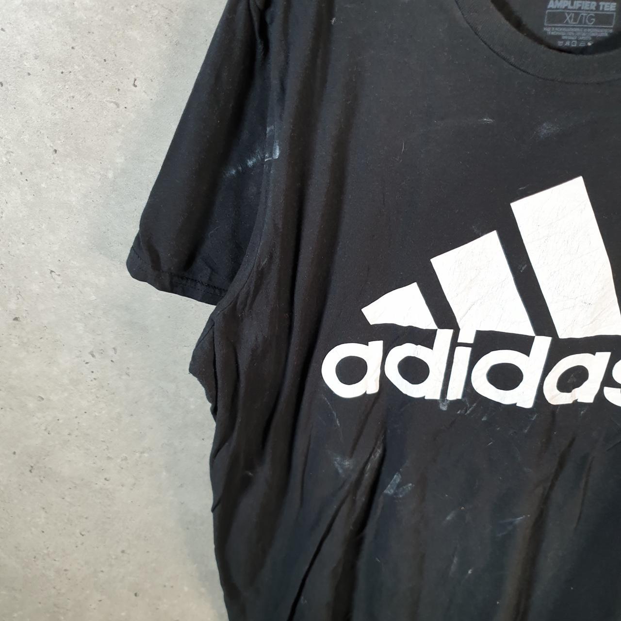 Vintage Adidas Amplifier Spellout T Shirt Men’s XL Black Three Stripes Logo Athletic