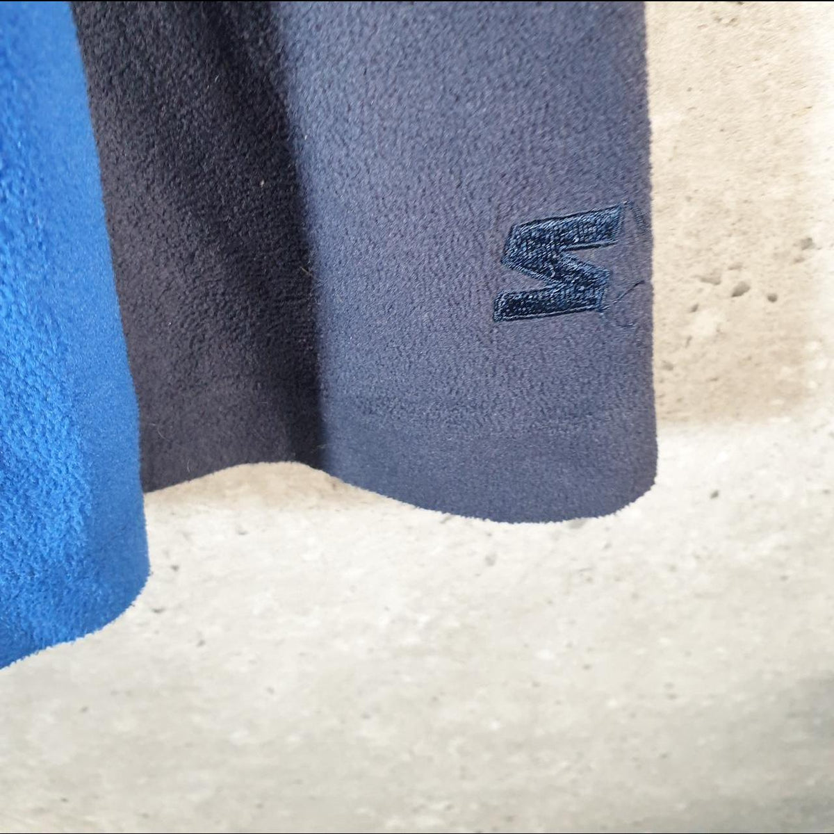 Vintage Starter Fleece Sweatshirt Jacket Mens Medium Navy Blue 1/4 Zip Embroidered Logo