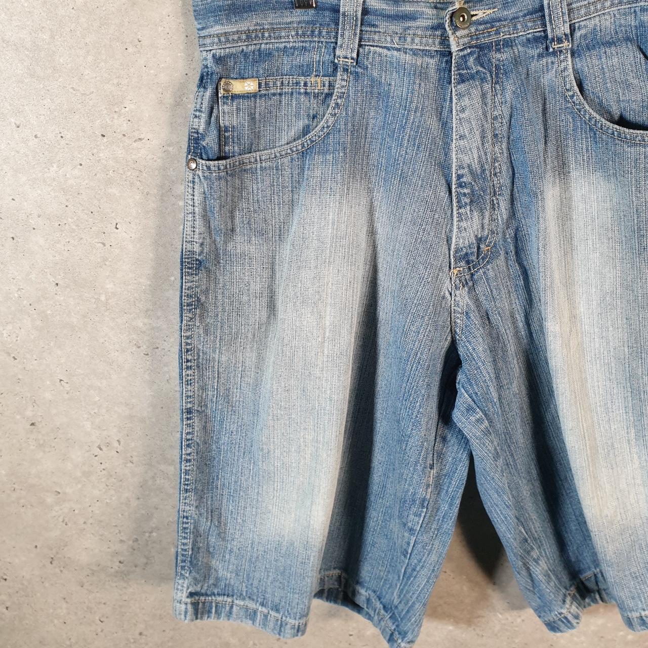 Vintage Southpole Baggy Y2K Hip Hop Jeans Shorts Jorts Mens W34 Blue Denim USA Big Fish Vintage