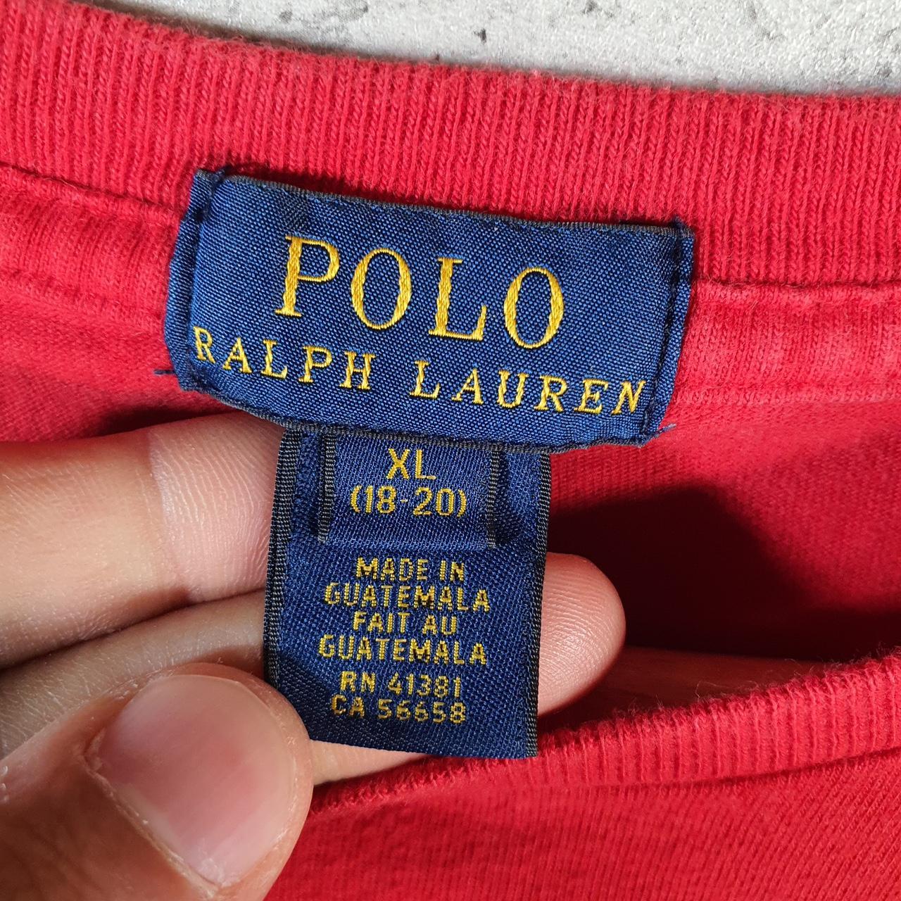 Vintage Ralph Lauren Polo Sport T Shirt Womens XL Red  Classic Fit Embroidered Pony C8699