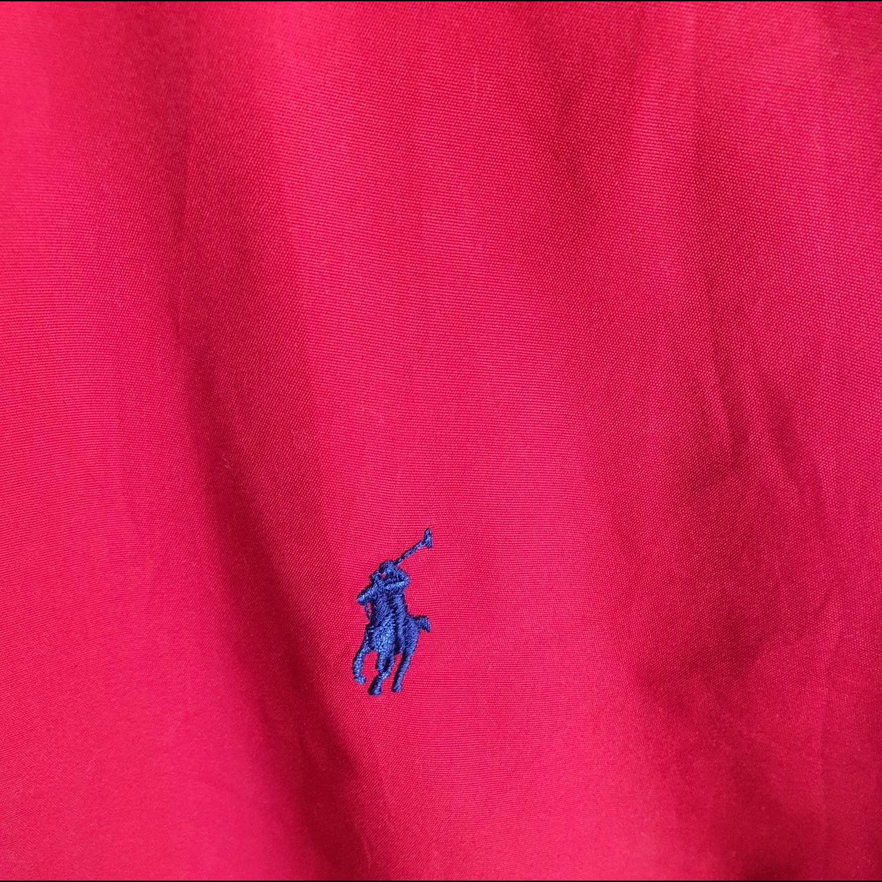 Vintage Ralph Lauren Button Down Shirt Men’s Large Red Custom Fit Cotton Pony