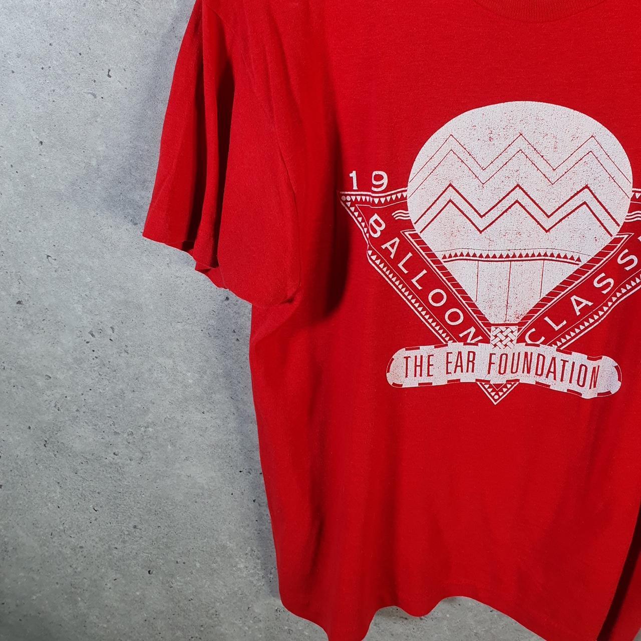 Vintage 1988 Balloon Ear Foundation USA Screen Stars Single Stitch T Shirt Men’s Large Red Big Fish Vintage