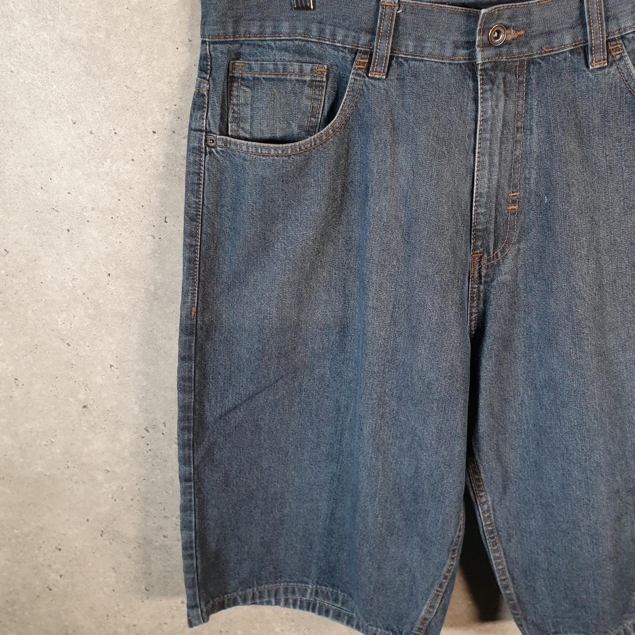 Vintage Rocawear Baggy Y2K Hip Hop Jeans Shorts Jorts Mens W38 Blue Denim USA Big Fish Vintage