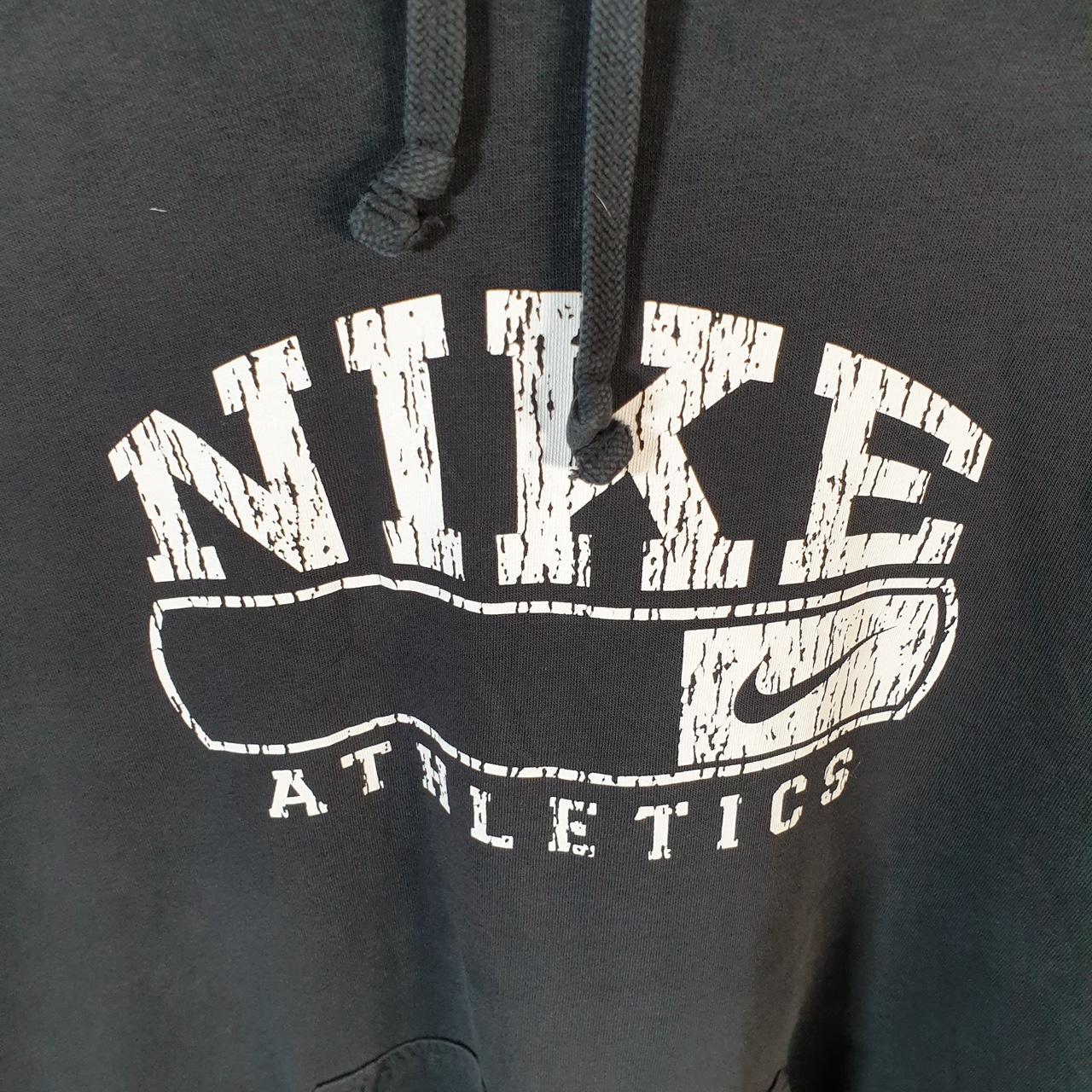 Vintage Nike 90s Athletic Department Hoodie Men’s Large Black Swoosh Pullover