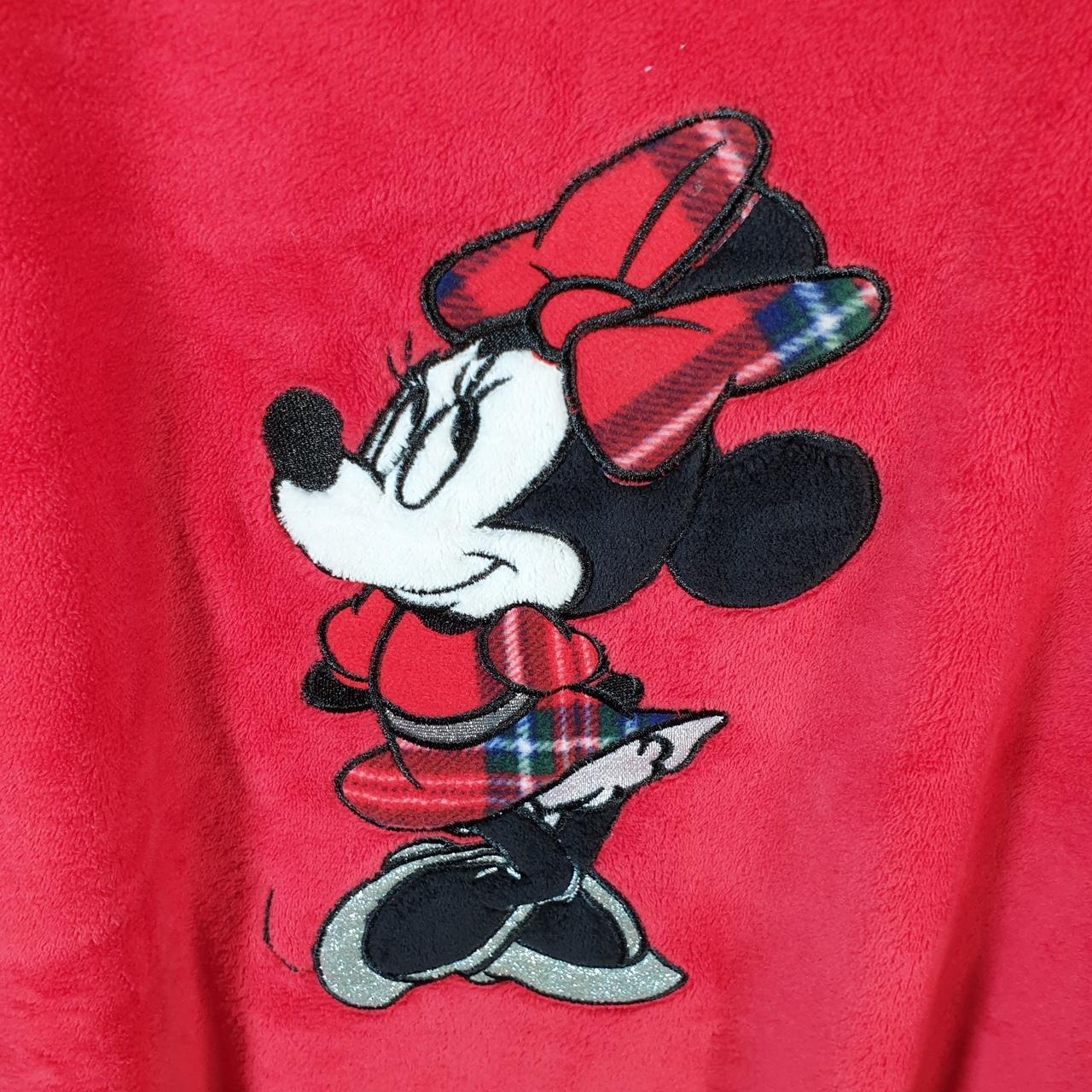 Disney Mickey Mouse Fleece Pullover Sweatshirt Mens XL Red Embroidered Logo