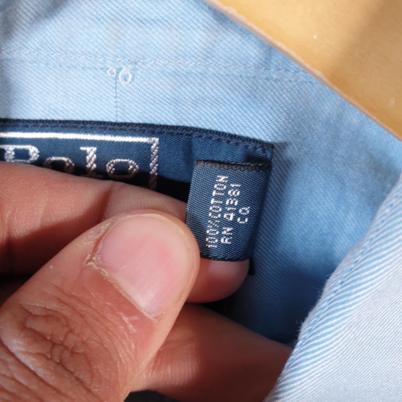 Vintage Ralph Lauren Button Down Shirt Men’s Medium Blue Striped Regent Classic Fit Cotton Big Fish Vintage