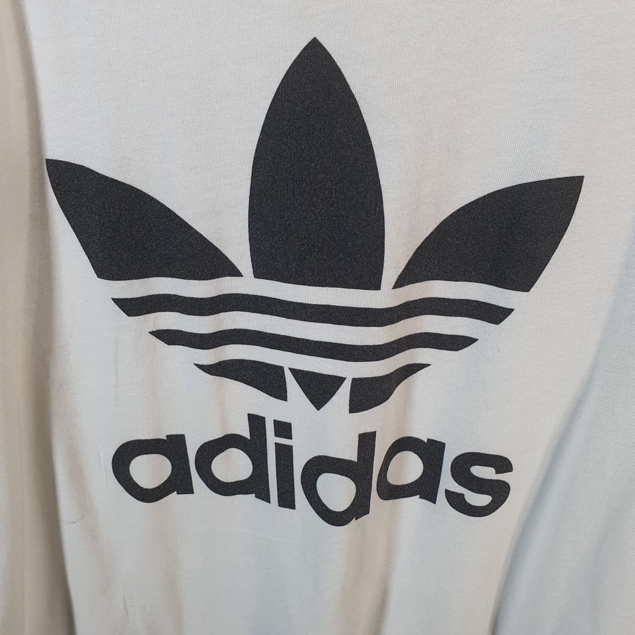 Vintage Adidas Trefoil Retro T Shirt Men’s Medium White Three Stripes Logo