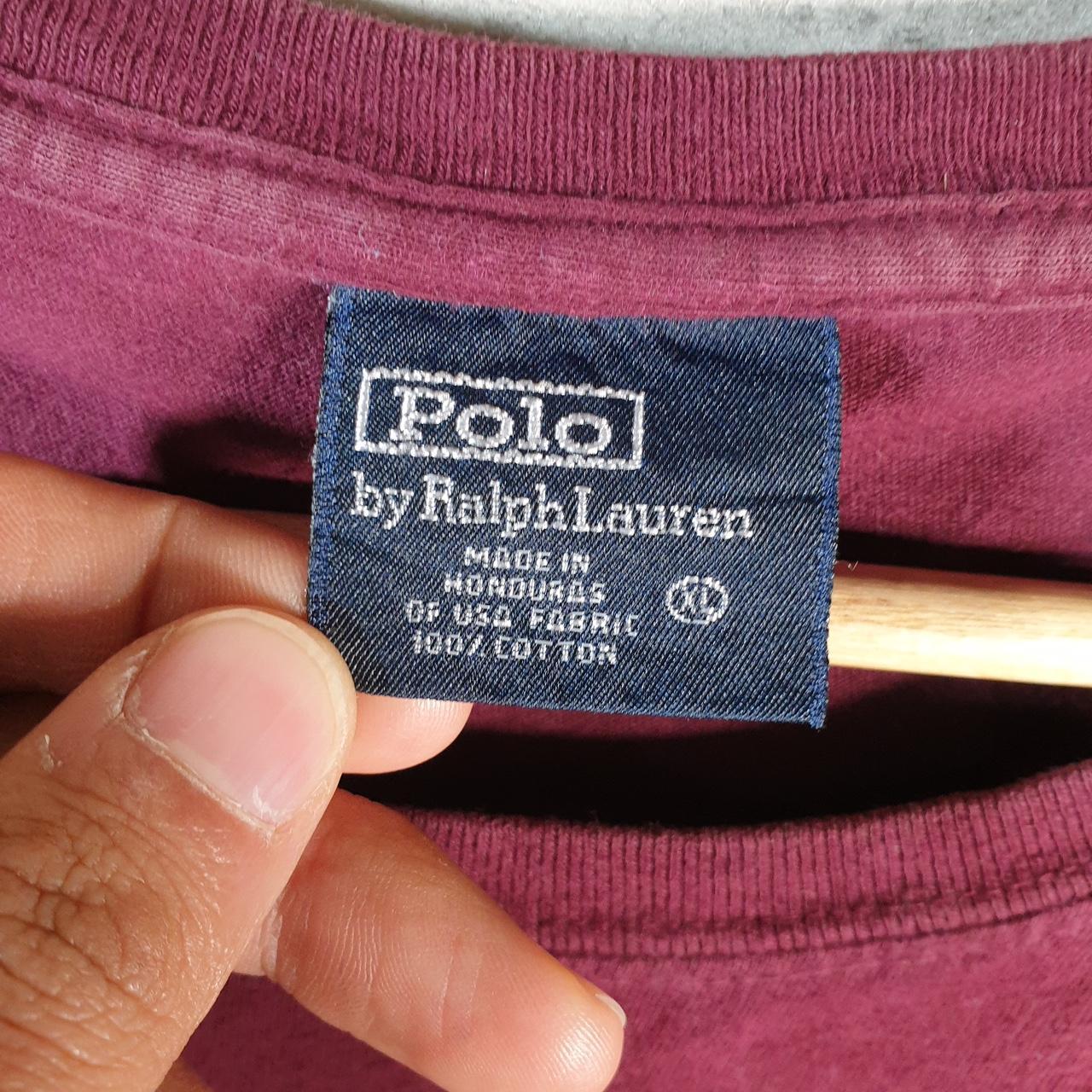 Vintage Ralph Lauren Polo T Shirt Men’s XL Burgundy Red Embroidered Classic Fit Pony C8590