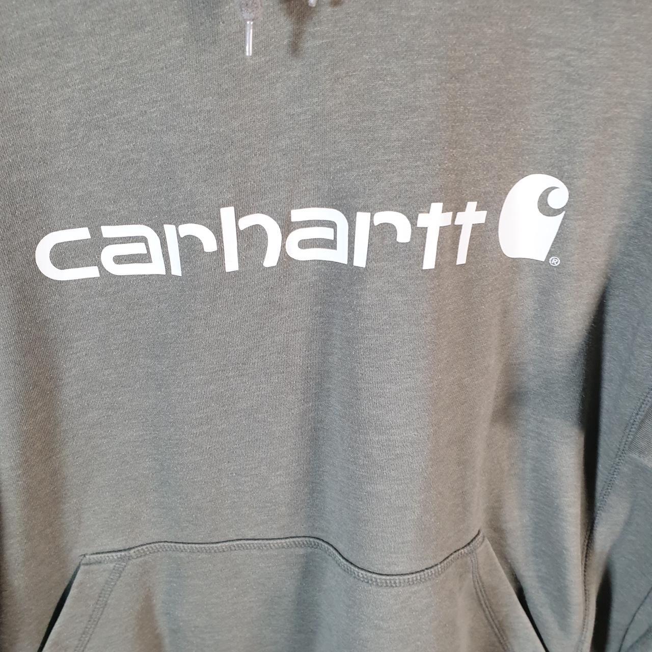 Vintage Carhartt Hoodie Womens Large Grey Pullover Blank USA Relaxed Fit