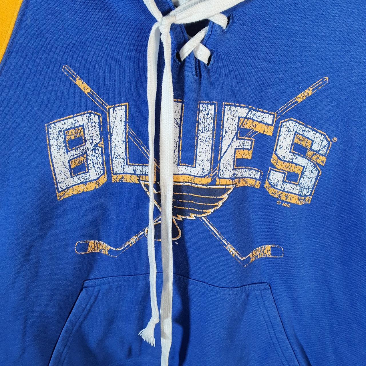 Vintage NHL St Louis Blues Hoodie Womens Medium Blue Pullover USA Pro Sport