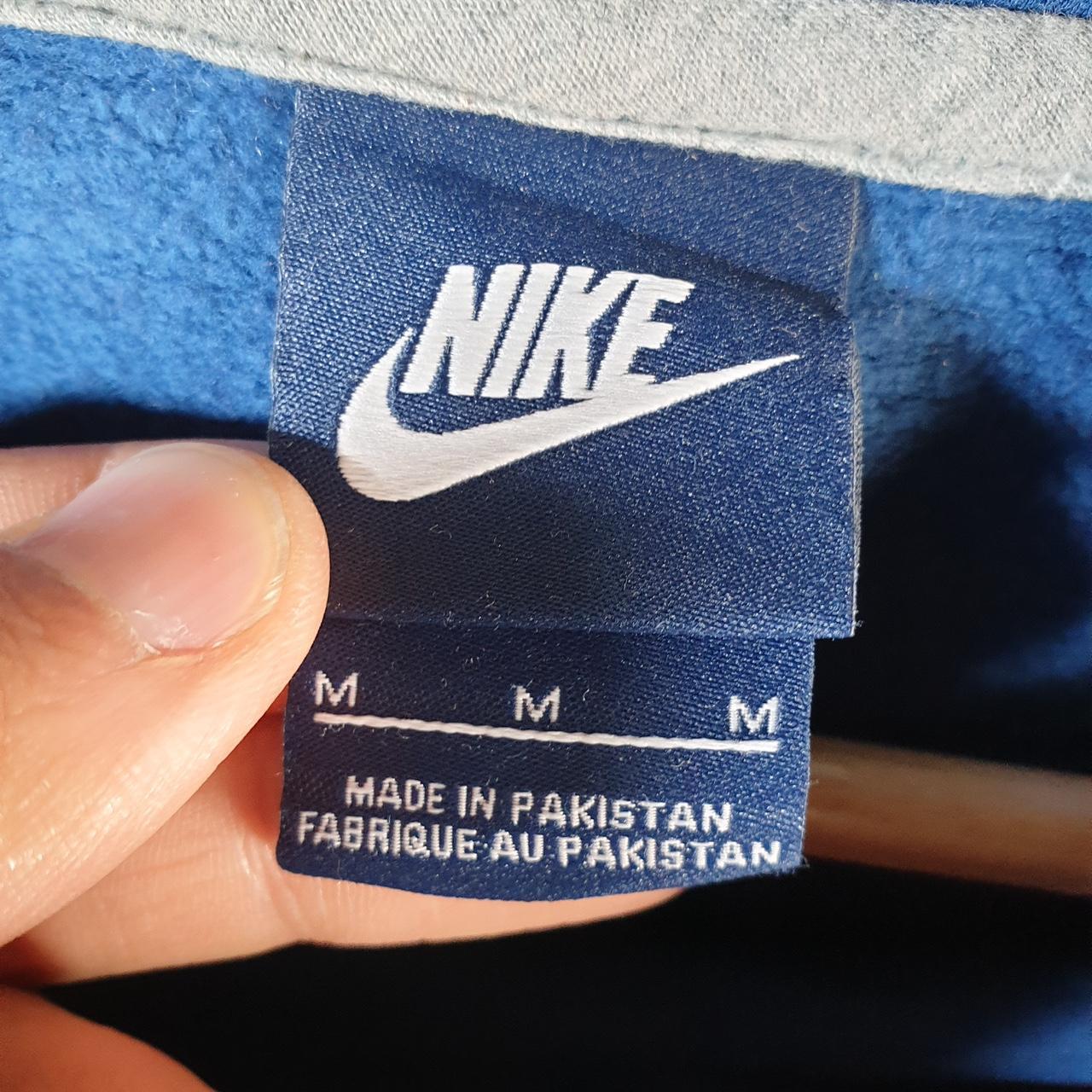 Vintage Nike Club Short Sleeve Hoodie Men’s Medium Blue Swoosh Y2K Pullover