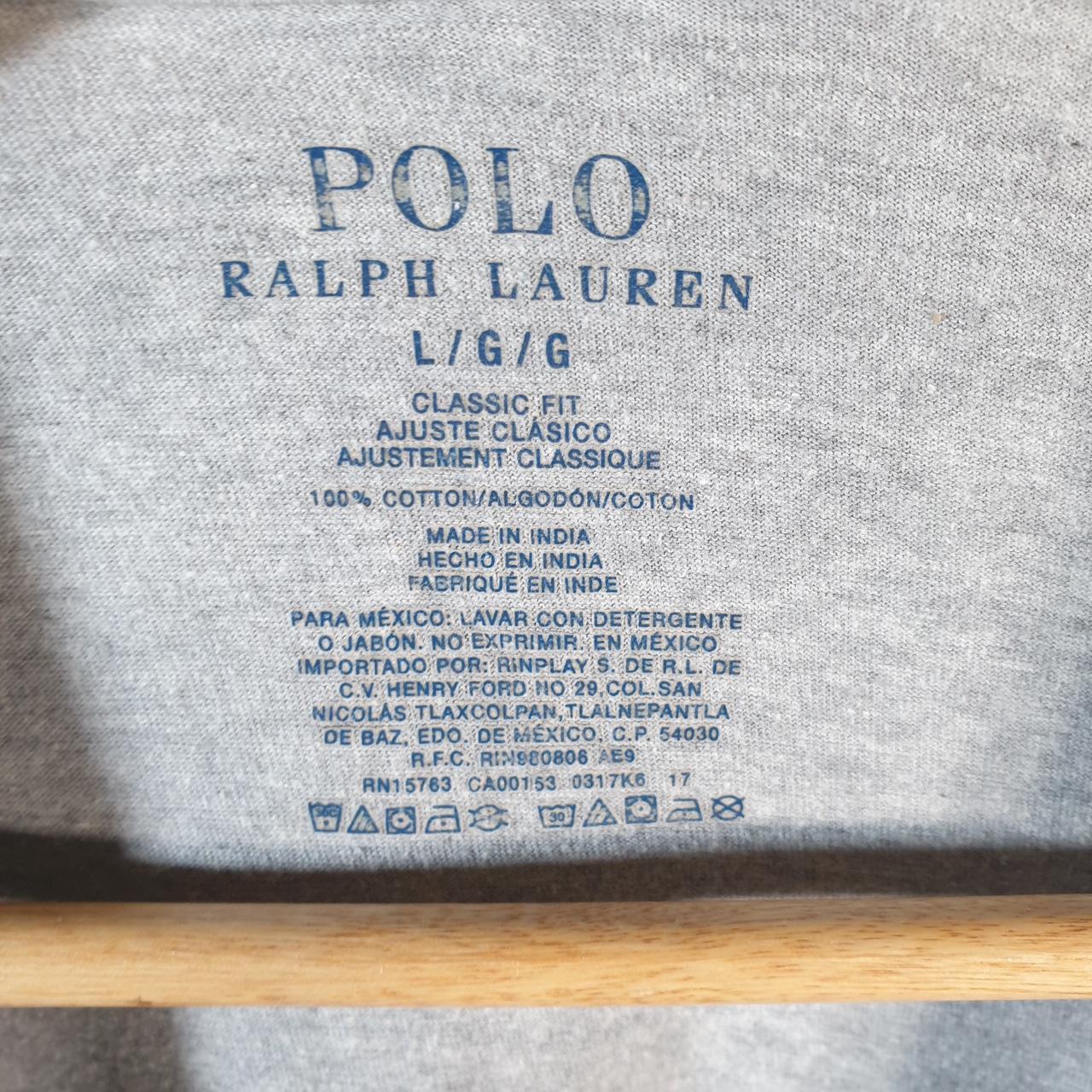 Vintage Ralph Lauren Polo T Shirt Men’s Large Grey Embroidered Classic Fit Pony C9062