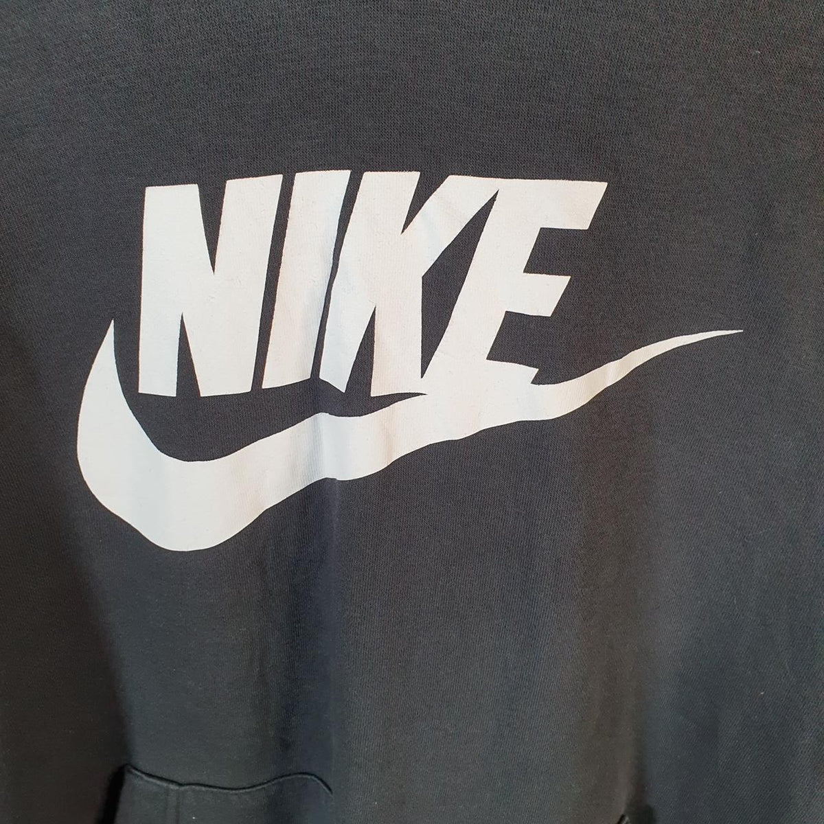 Vintage Nike Club Hoodie Men’s XL Black Swoosh Y2K Pullover Sweatshirt Logo