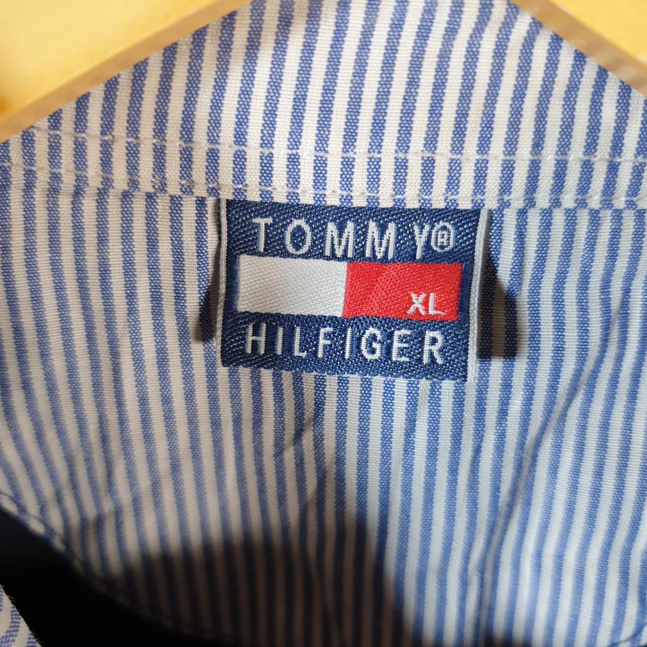 Vintage Tommy Hilfiger Polo Shirt Men’s XL Navy Blue Custom Fit Embroidered Logo