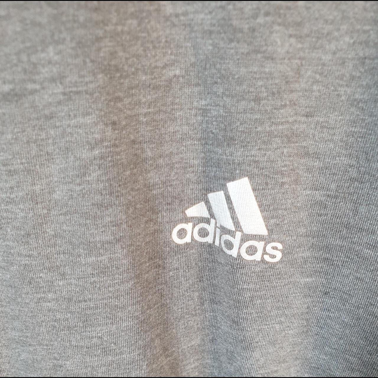 Vintage Adidas Spellout T Shirt Mens XL Grey Three Stripes Athletic Logo