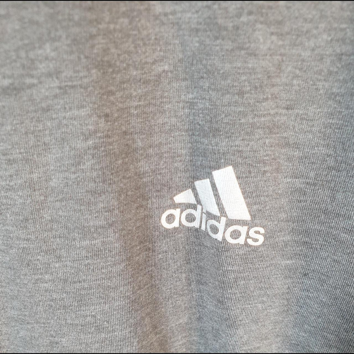 Vintage Adidas Spellout T Shirt Mens XL Grey Three Stripes Athletic Logo