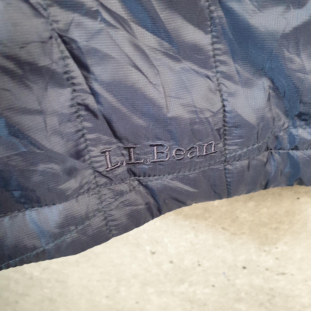 Vintage L.L. Bean Puffer Jacket Womens XL Navy Blue Hooded Waterproof Shell