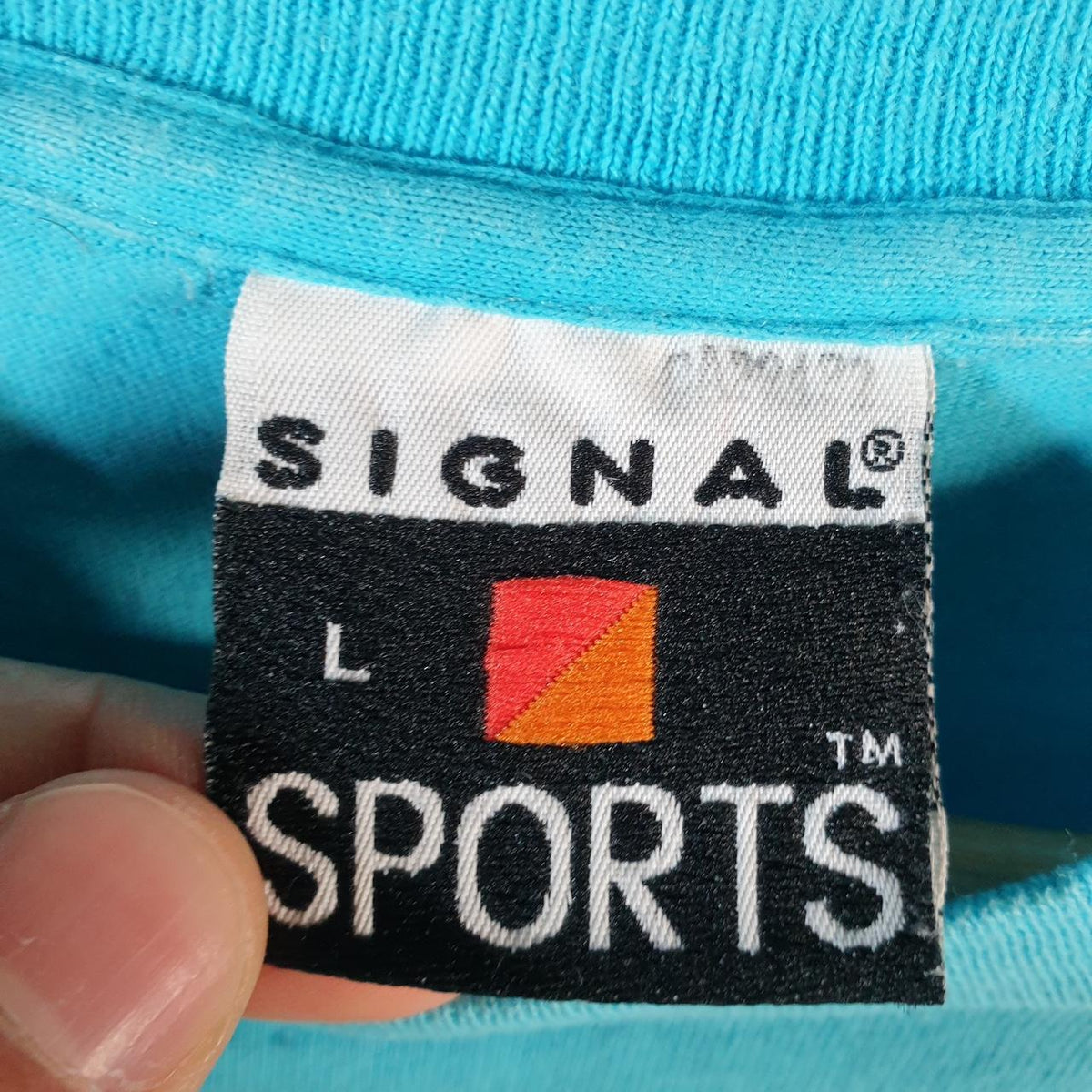 Vintage Signal Kelowna Canada 90s Graphic USA Single Stitch T Shirt Men’s Large Blue C8378