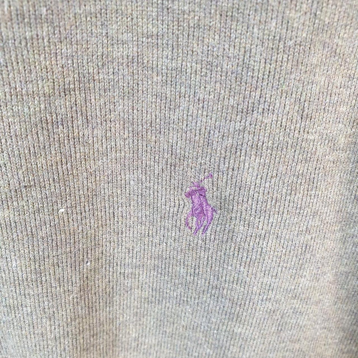 Vintage Ralph Lauren Polo Sweatshirt Men’s Large Khaki Green Cotton Full Zip Pony
