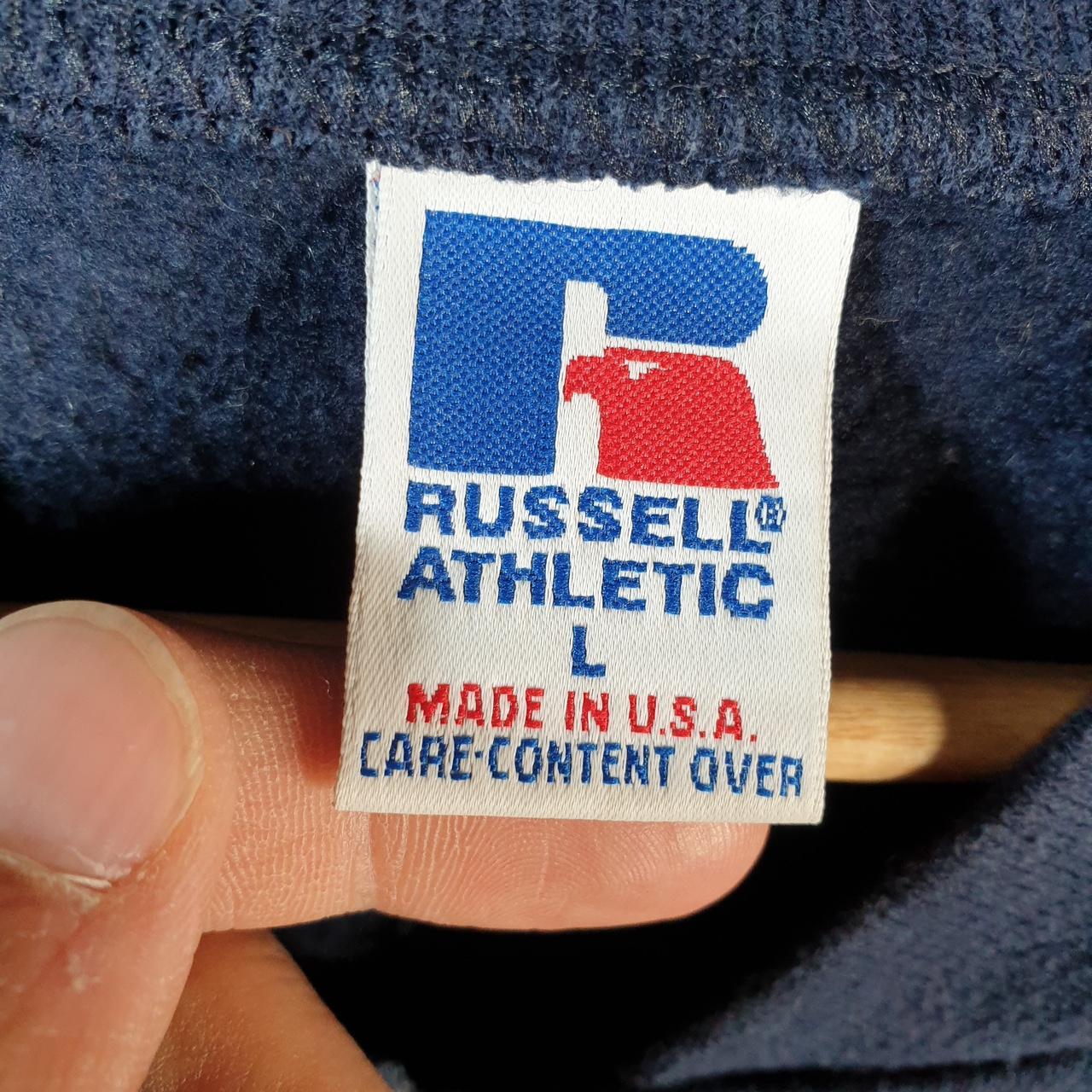 Vintage Russell Athletic Sweatshirt Men’s Large Navy Blue USA Baggy Blank Full Zip