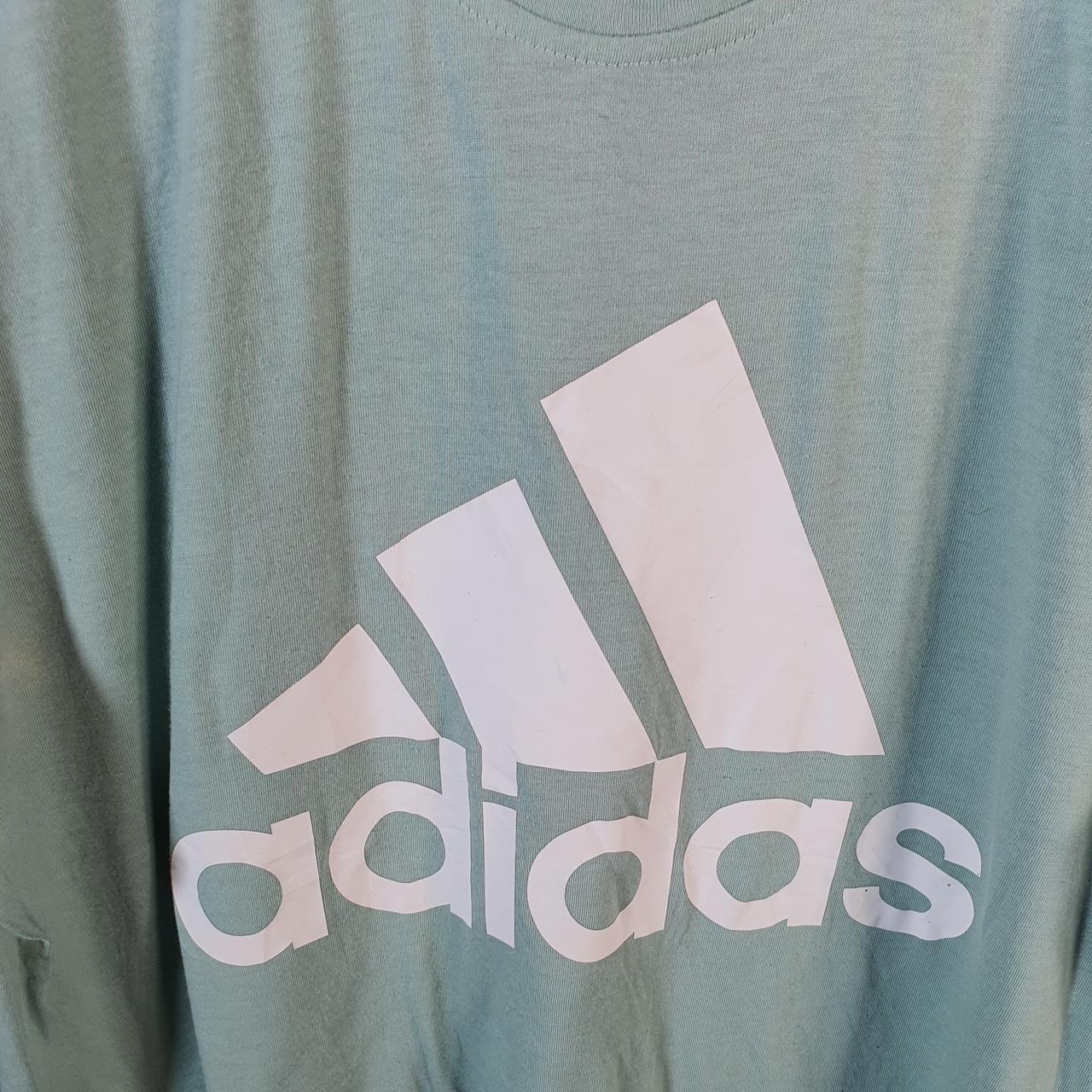 Vintage Adidas PrimeGreen T Shirt Men’s Medium Blue Three Stripes Logo Athletic