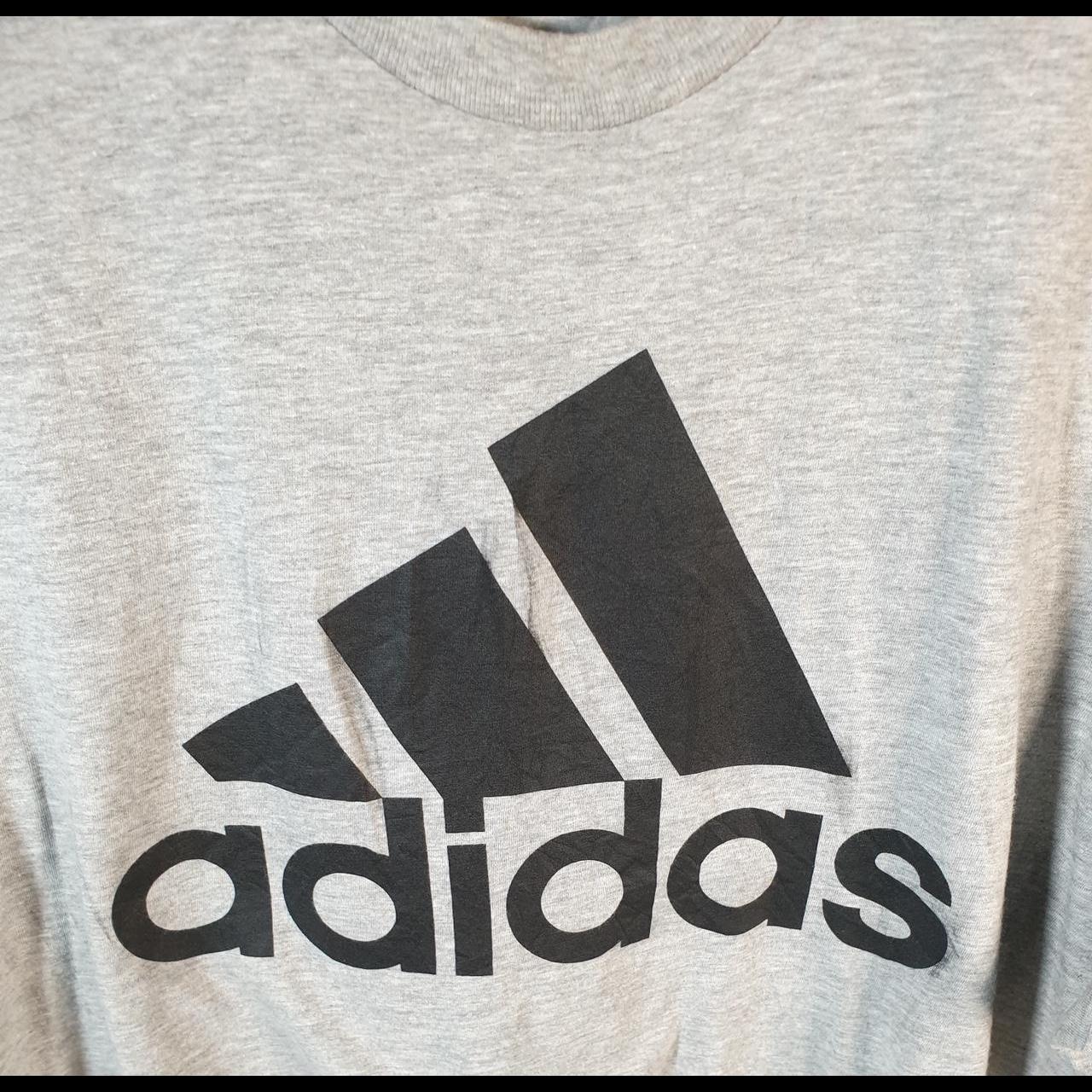 Vintage Adidas Amplifier T Shirt Men’s 2XL Grey Three Stripes Logo Athletic