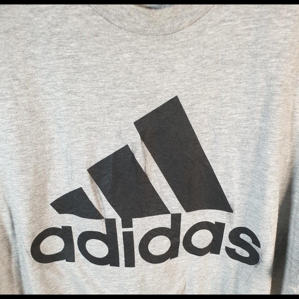 Vintage Adidas Amplifier T Shirt Men’s 2XL Grey Three Stripes Logo Athletic