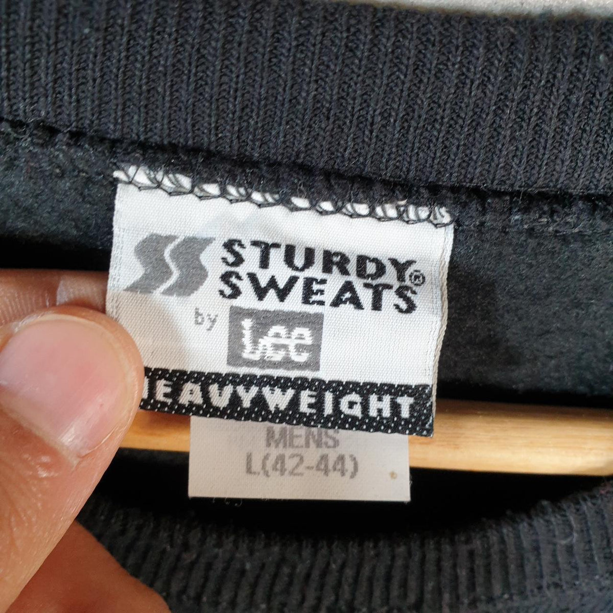 Vintage Lee Heavyweight Sweatshirt Men’s L Black USA Sturdy Sweats Blank Baggy